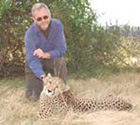 Dave Cross, AAVA President, and cheetah